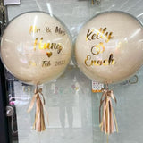 9-Pcs 36″ Giant White Sand Balloons Large Cream Latex Party Decor