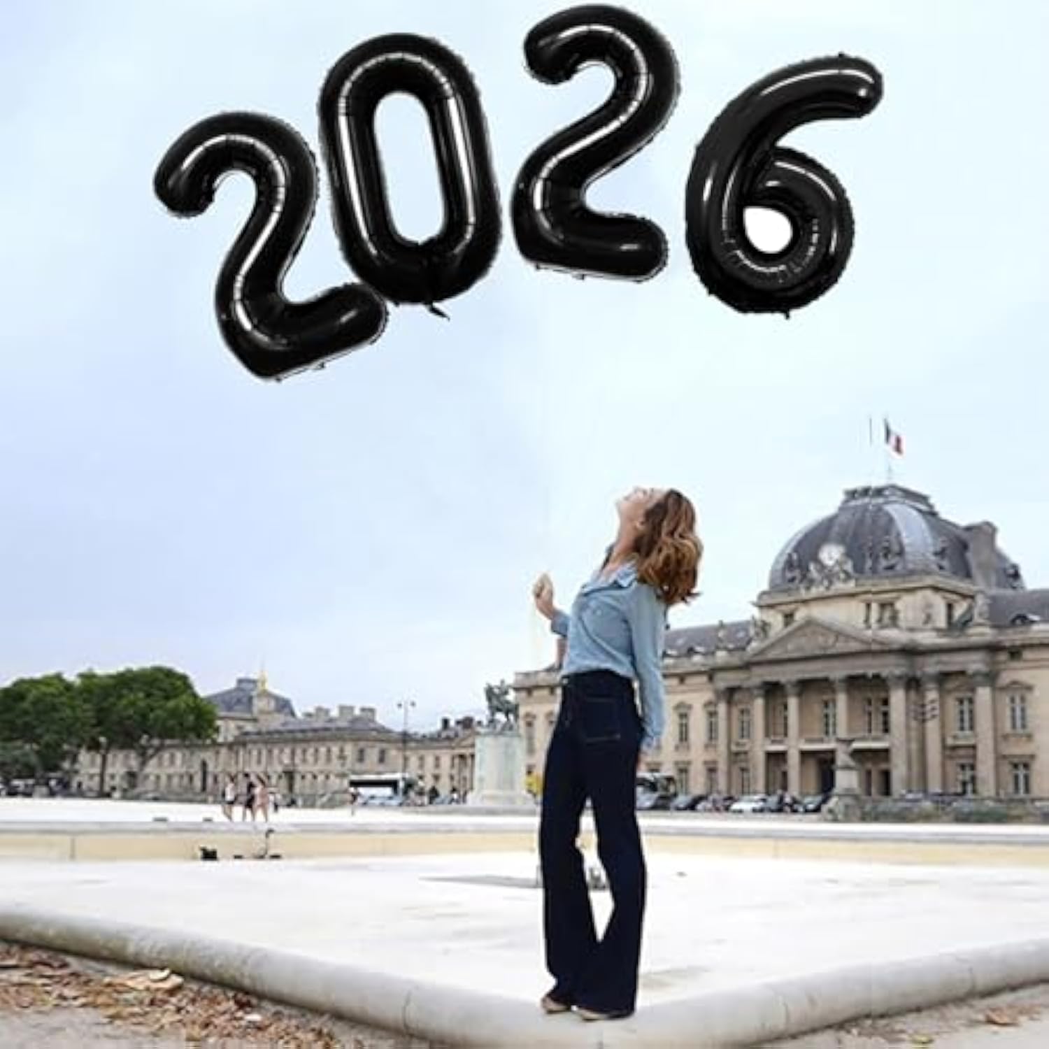 42Inch Black Foil Number Balloons 2026 New Year Party Graduation Decor