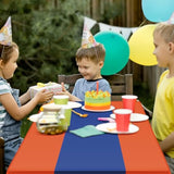 4 Pcs Blue And Orange Tablecloth Dragon Party Anime Theme Table Cloth 108 X 54 Inch Plastic Disposable Rectangle Tablecovers For Birthday Themed Party Decoration Supplies
