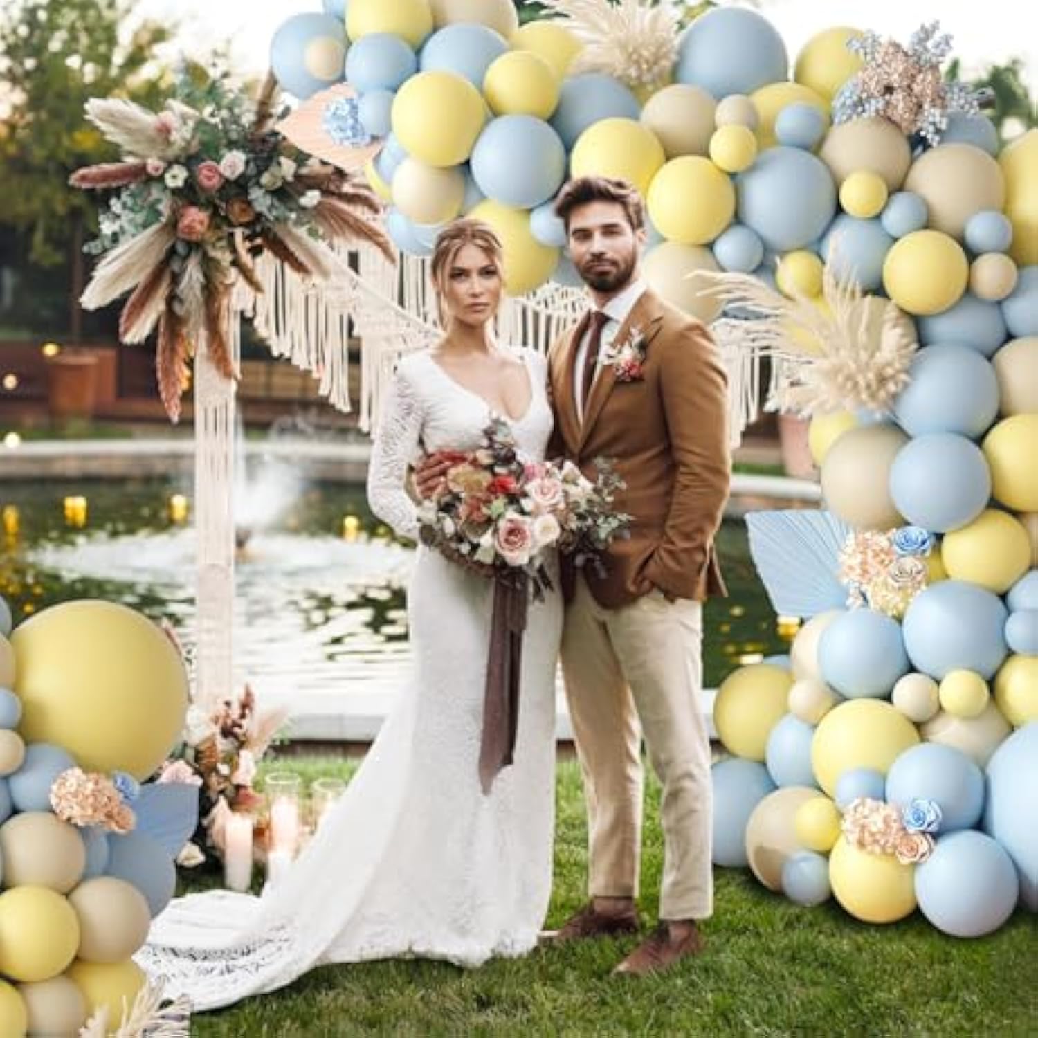 Pastel Blue & Yellow Balloon Garland Kit: Baby Shower Decor