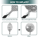 14pcs Inflatable Disco Ball Balloons — 22" Silver Mylar with Star Balloons & Party Supplies