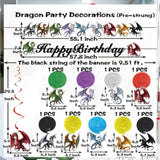 Pre-Assembled Dragon Birthday Party Decorations Dragon Themed Decor Dragon Party Favors Dragon Theme Birthday Decorations For Wall Door Window Ceiling Dragon Banners And Hanging Ceiling