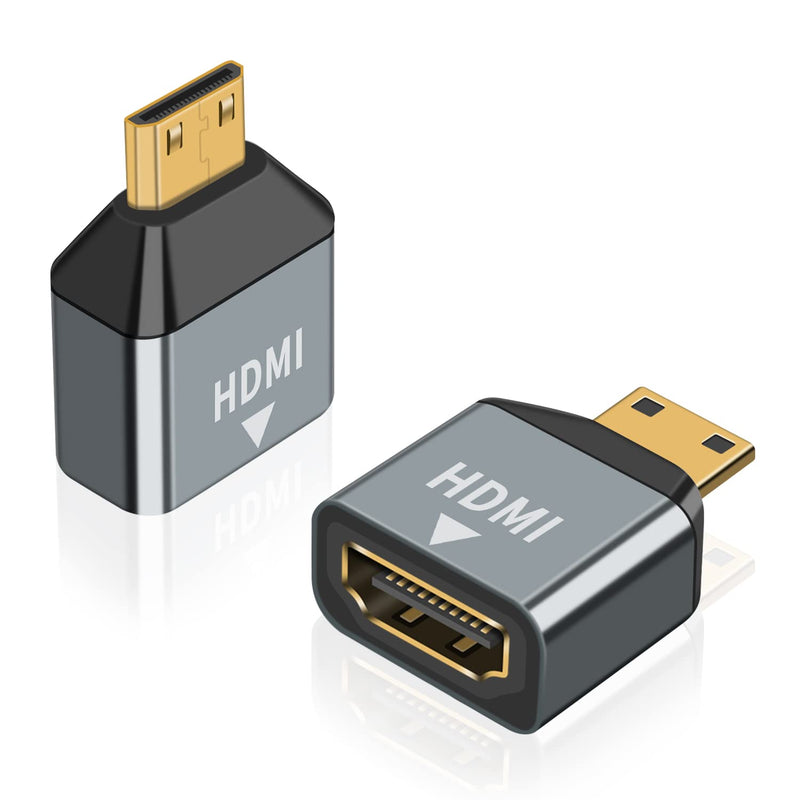 Mini Hdmi To Hdmi Adapter 4K, 2Pack Hdmi Female To Mini Hdmi Male Adapter, Min