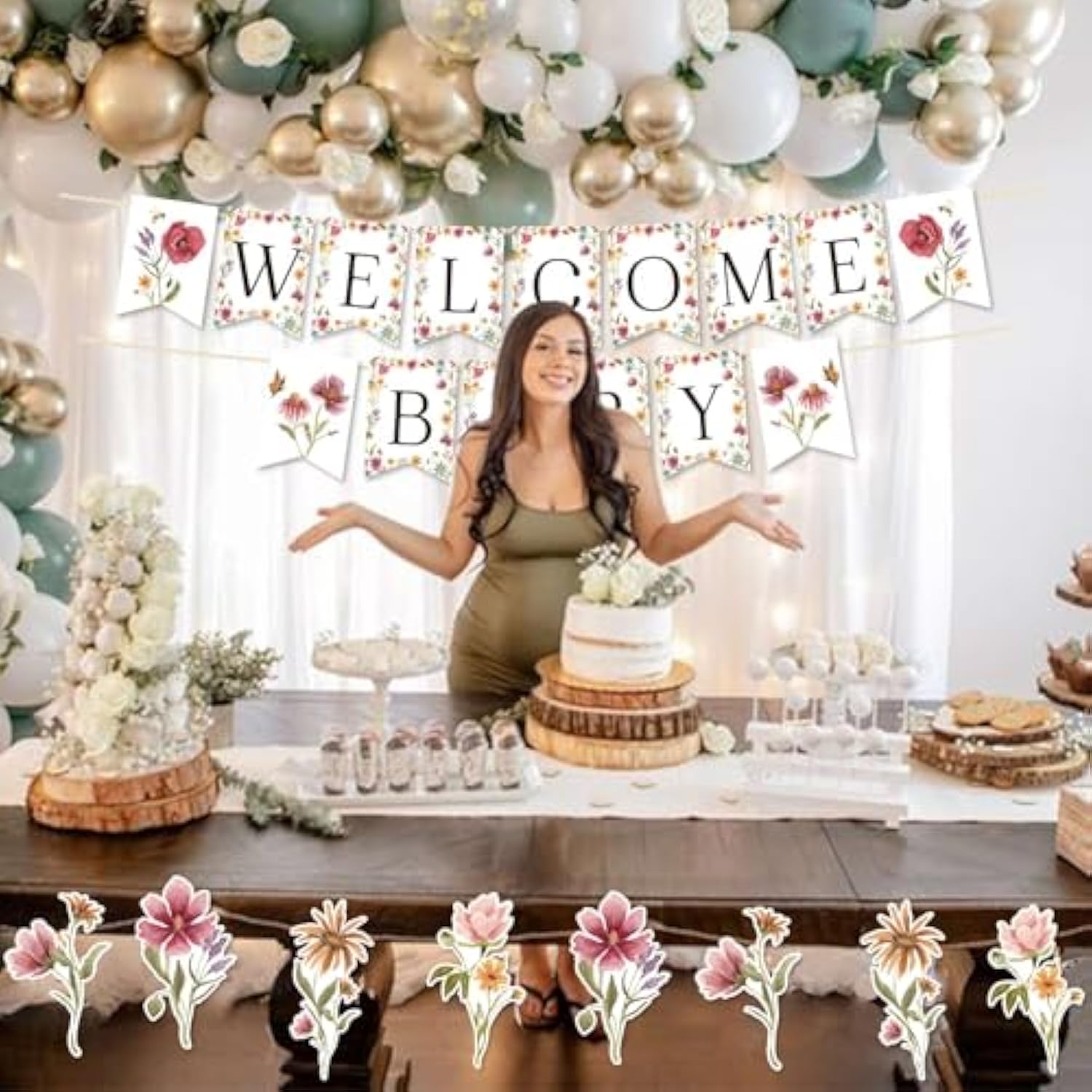 Wildflower Baby Shower Banner – Boho Floral Party Décor for Girls