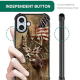 Phone Case Compatible With Iphone 16 - Wireless Charging Compatible,S Hunting Deer Forest Usa Flag Tpu Bumper And Hard Pc Pattern Back Case