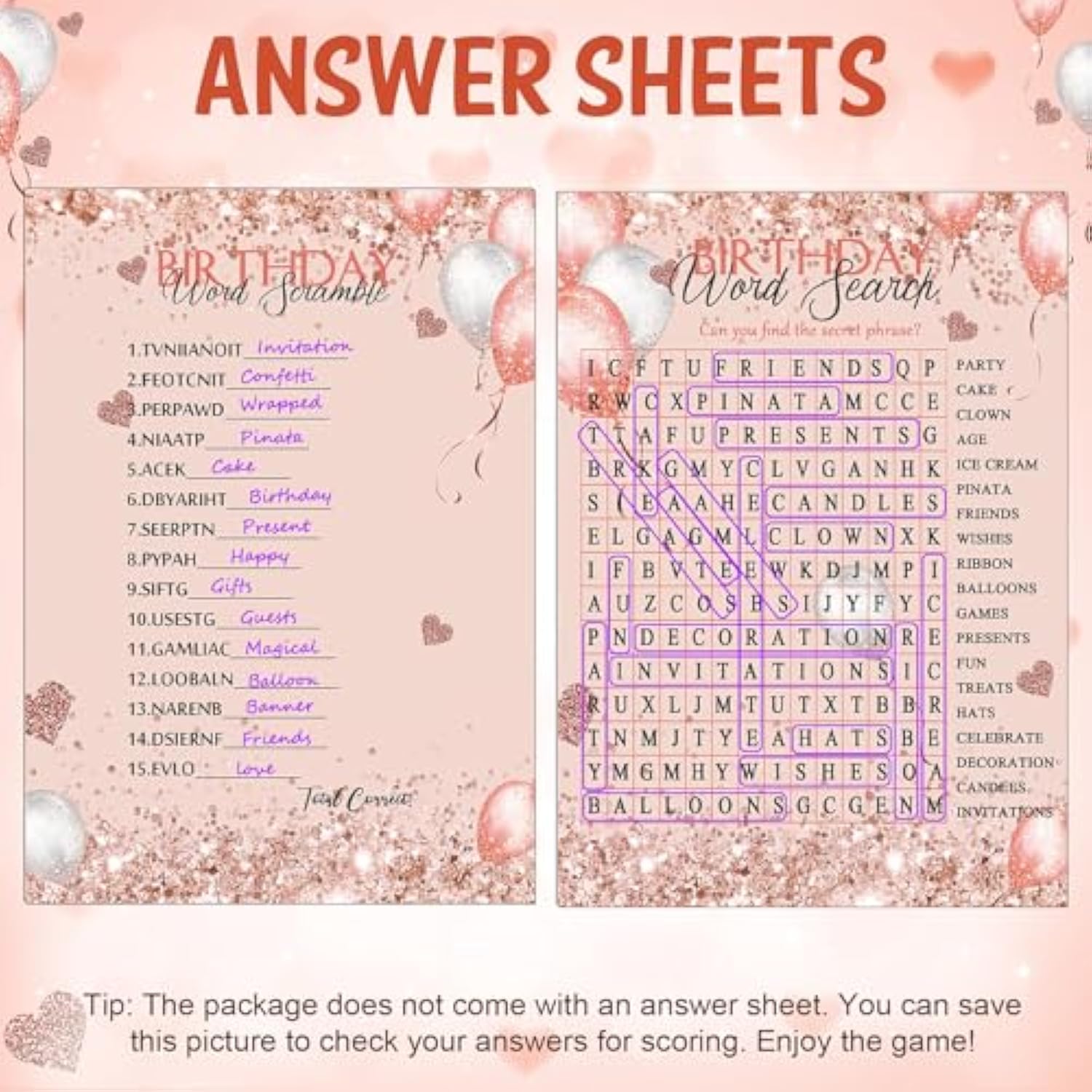 100 Pcs Who Knows The Birthday Girl Best Cards With 20 Pre Pointed Pencils Set For 20 Guests, Girls Birthday Night Game Ideas, Girls Her Sleepover Party Supplies, 4 Activities(Balloon)
