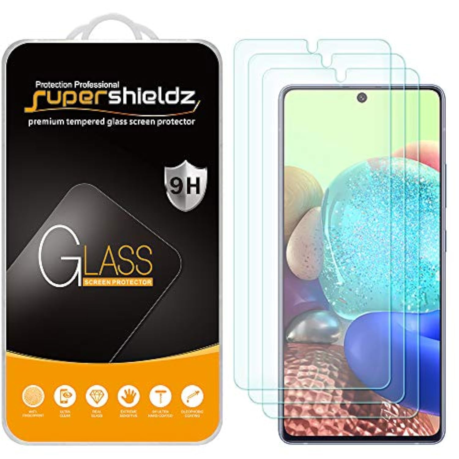 (3 Pack) Designed For Samsung Galaxy A71 5G And Galaxy A71 5G Uw Tempered Glass Screen Protector, Anti Scratch, Bubble Free