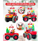 7Ft Christmas Inflatable Outdoor Decoration, Inflatable Santa Claus & Reindeer On Monster Trunk, Blow Up Yard Decoration