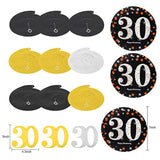 30Th Anniversary Party Decorations Kit - Gold Happy Banner, 9 Hanging Swirls, 6 Poms For Wedding Celebration Supplies