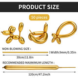 50 Pcs 260 Long Metallic Gold Latex Modeling Twisting Balloons For Birthday, Wedding, Engagement, Anniversary, Christmas, Festival Party Decoration