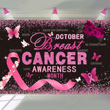 7X5FT Breast Cancer Awareness Backdrop Pink Ribbon Love Hope Party Banner