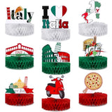 9 Pcs Italy Party Decorations Theme Honeycomb Centerpieces For Table I Love Italy Birthday Party Decorations Photo Booth Props For Republic Day Supplies Italian Home