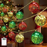 Christmas Decorations Lights, 13.5Ft 20 Led Battery Christmas Light With Timer & 8 Modes, Christmas Ball Ornaments Light