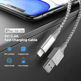 10FT Long Cable Compatible with iPhone 13/12/11 Pro Max/XS MAX/XR/XS/X/8/7/Plus/6S - 3 Pack