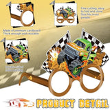 32 Pcs Monster Truck Party Decorations Paper Glasses Monster Truck Photo Booth Props Car Theme Eyeglasses For Baby Shower Birthday Party Supplies Favors
