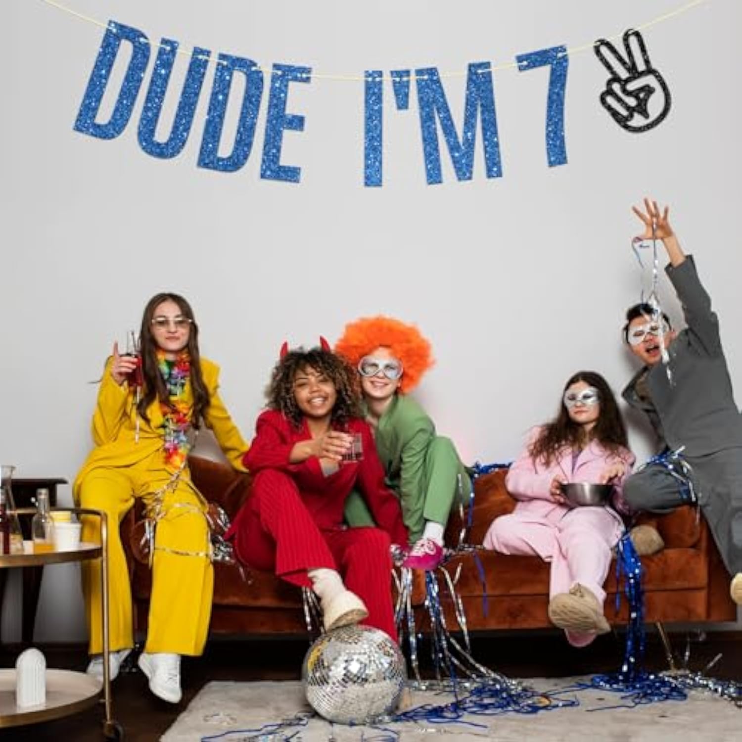 Dude I'M 7 Birthday Banner, Level 7 Unlocked, 7 Year Old Hanging Sign, Boys Happy 7Th Birthday Party Decorations Supplies