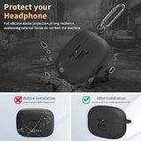 For Jbl Vibe 200Tws/Jbl Vibe Beam Case Cover, Silicone Protective Shock Cover Compatible With Jbl Vibe 200Tws & Jbl Vibe Beam True Wireless Headphones Charging Case With Carabiner(Black)