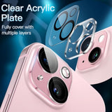 JETech Camera Lens Protector for iPhone 15 6.1-Inch and iPhone 15 Plus 6.7-Inch, 9H Tempered Glass, Anti-Scratch, Case Friendly, Does Not Affect Night Shots, HD Clear, 3-Pack