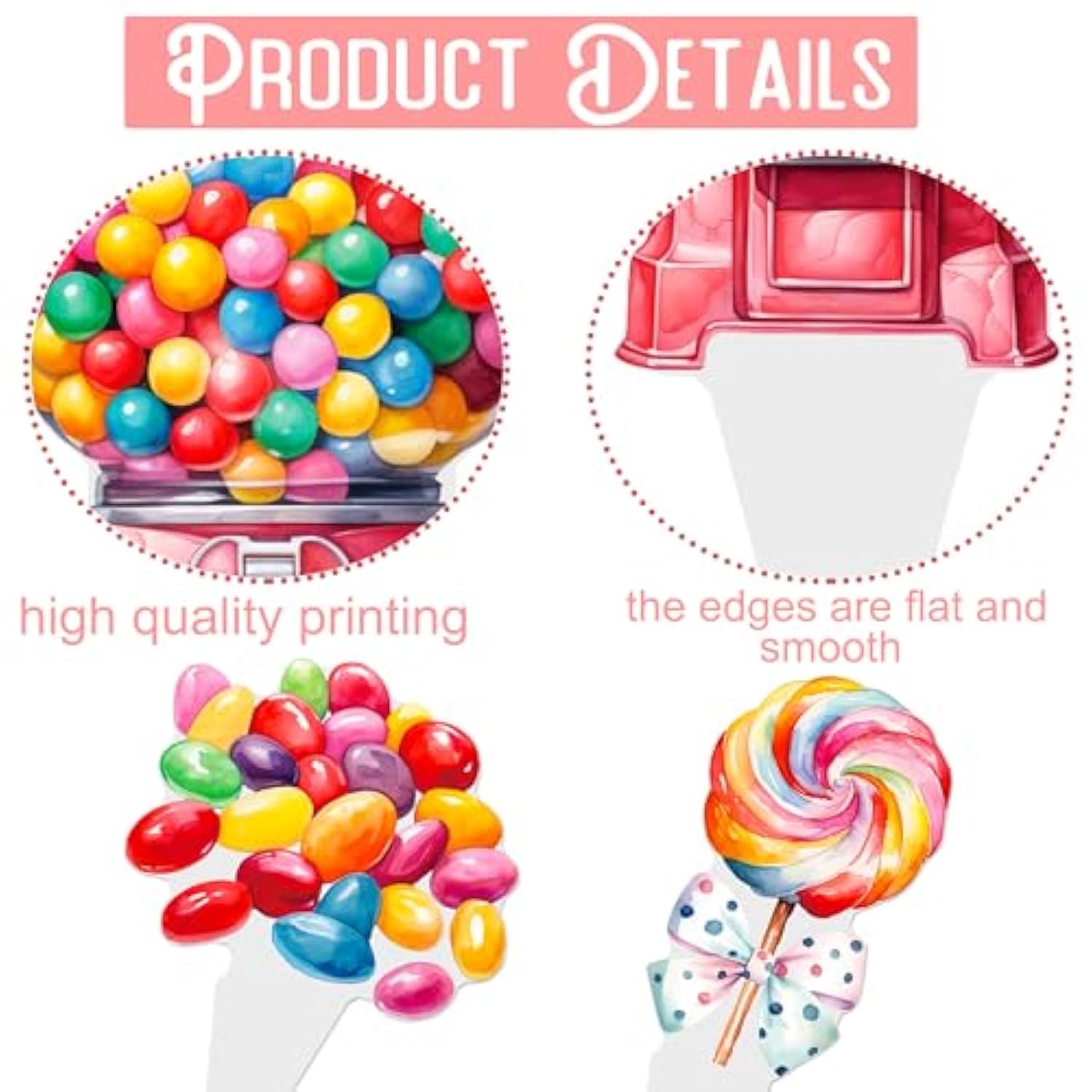 48Pcs Lollipop Cupcake Toppers Candyland Party Decorations Candyland Lollipop Cupcake Decorations Sweet Candy Cake Topper For Candyland Themed Birthday Baby Shower Supplies