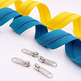 10Yards Bulk Zippers #3 Nylon Coil Zippers By The Yard With 15Pcs Auto