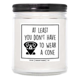 You Nique Designs At Least You Dont Have To Wear A Cone Get Well Soon Candle 9Oz, Post Surgery Gifts, Get Well Candle For Women, Men, Surgery Recovery After Surgery Gift Ideas (Mahogany Teakwood)
