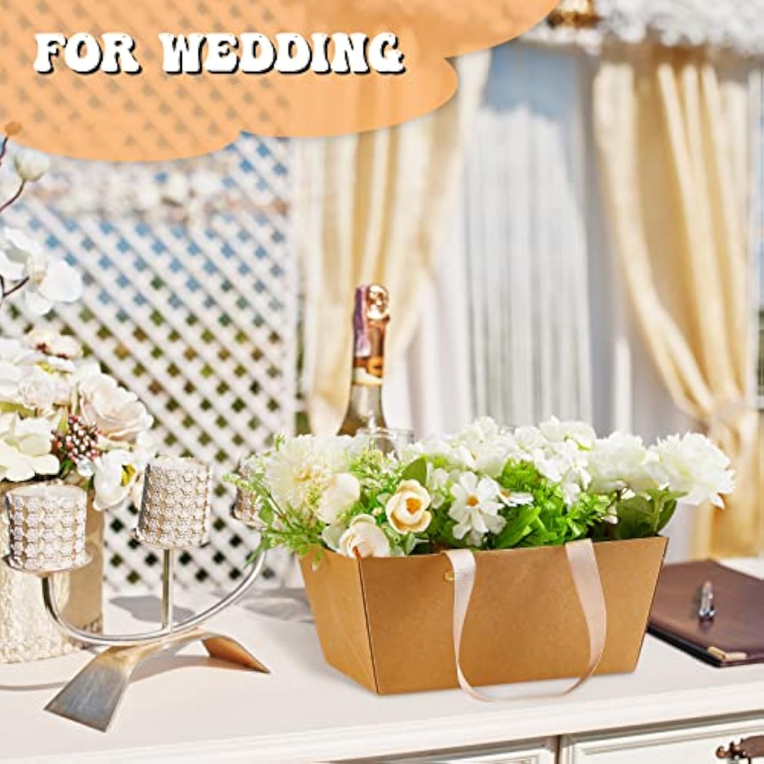 48 Pcs Basket For Gifts Empty Diy Bulk Party Gift Basket Kit With Handles Market Trays For Packages Wrapping Wedding Party Anniversary Display (9.8 X 6.5 X 4.3 In)(Brown)