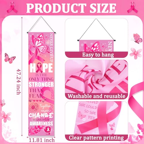 4 Pack Breast Cancer Awareness Backdrop Banner Decorations