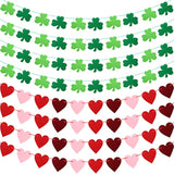 8 Pieces Heart Garland St. Patrick'S Day Garland Green Felt Shamrock G