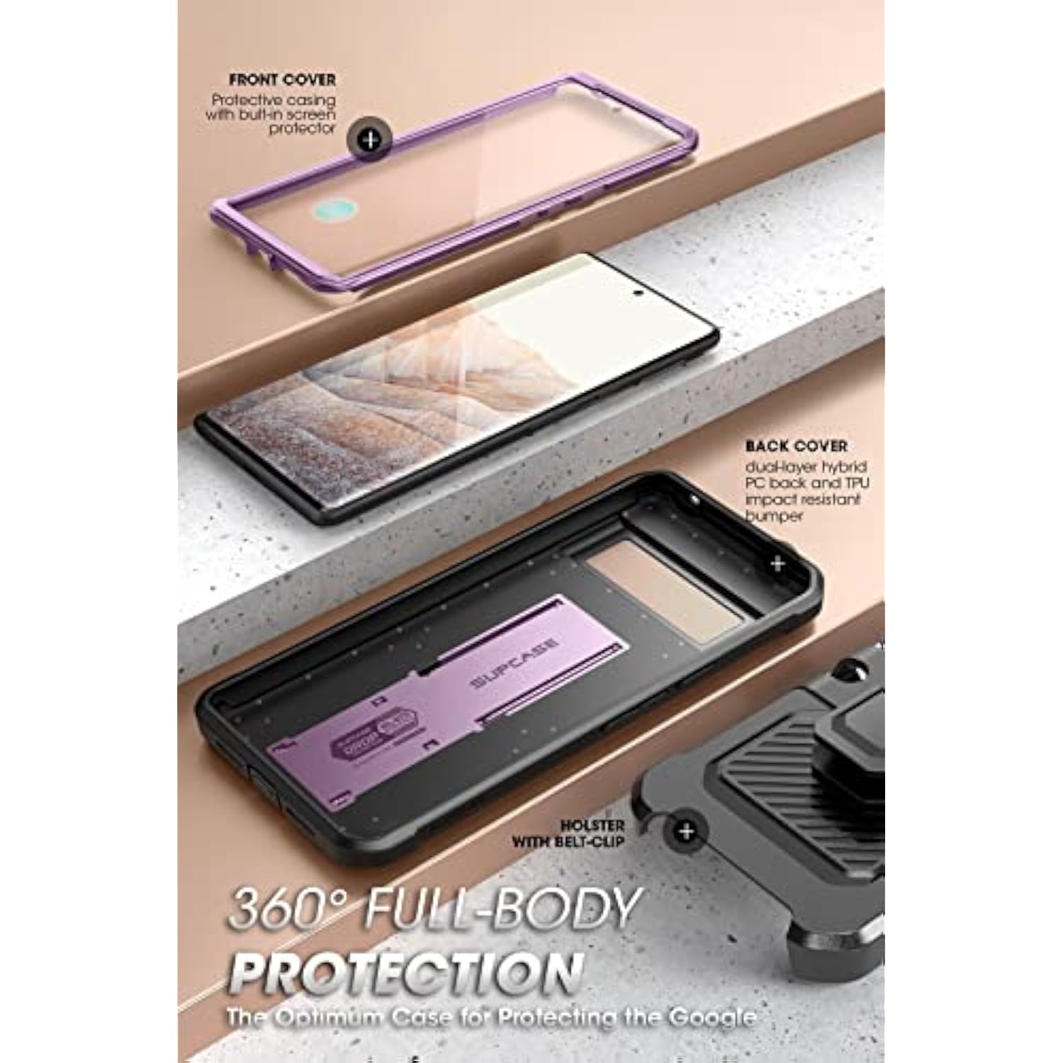 Google Pixel 6 Pro Kickstand Case with Built-in Screen Protector