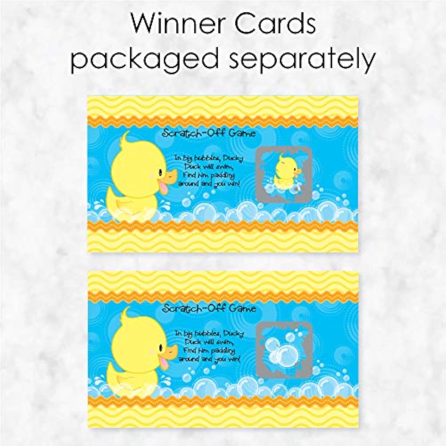 Big Dot of Happiness Ducky Duck - Baby Shower or Birthday Party Game Scratch Off Cards - 22 Count