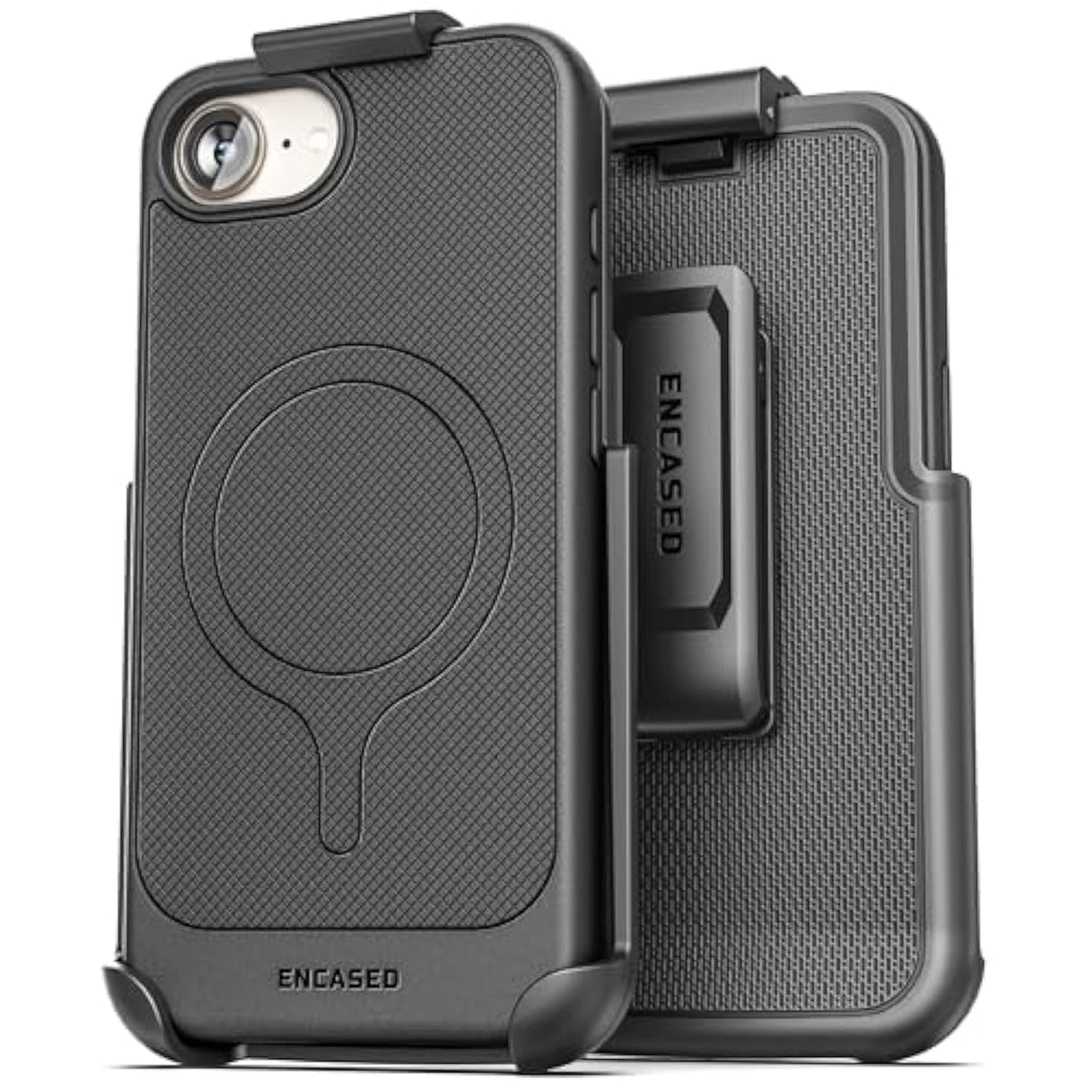 Thin Armor For Iphone 16E Case With Belt Clip (Compatible With Magsafe), Slim Flexible Magnetic Cover With Rotating Holster (Matte Black)