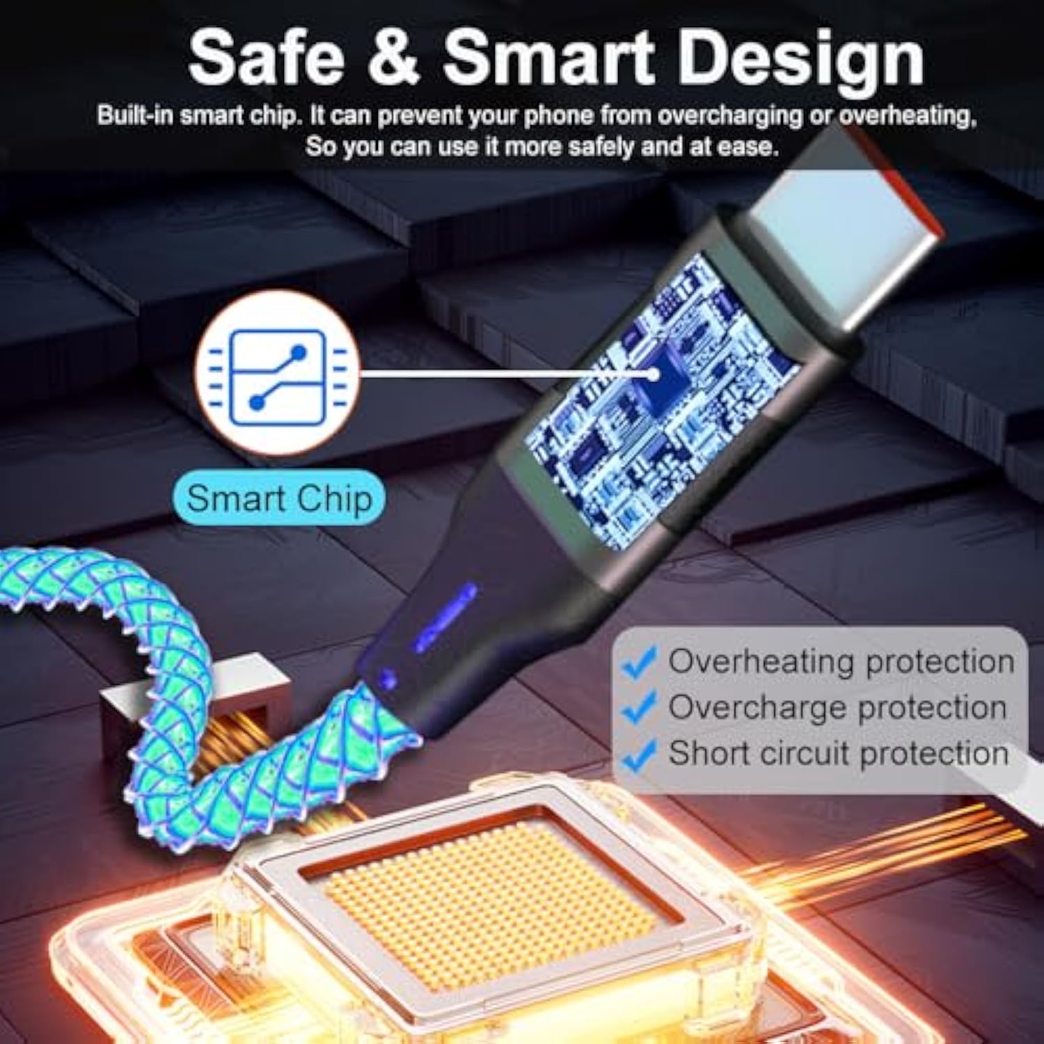 Usb C Cable For Iphone 15 16 Pro Max Plus Carplay, 3.3Ft Rgb Light Up Gradual Usb A To Type C Charger Cord Led Charging Cable For Iphone 15 16, Ipad Air, Ipad Mini, Samsung Galaxy Ai S24 S23, Lg More