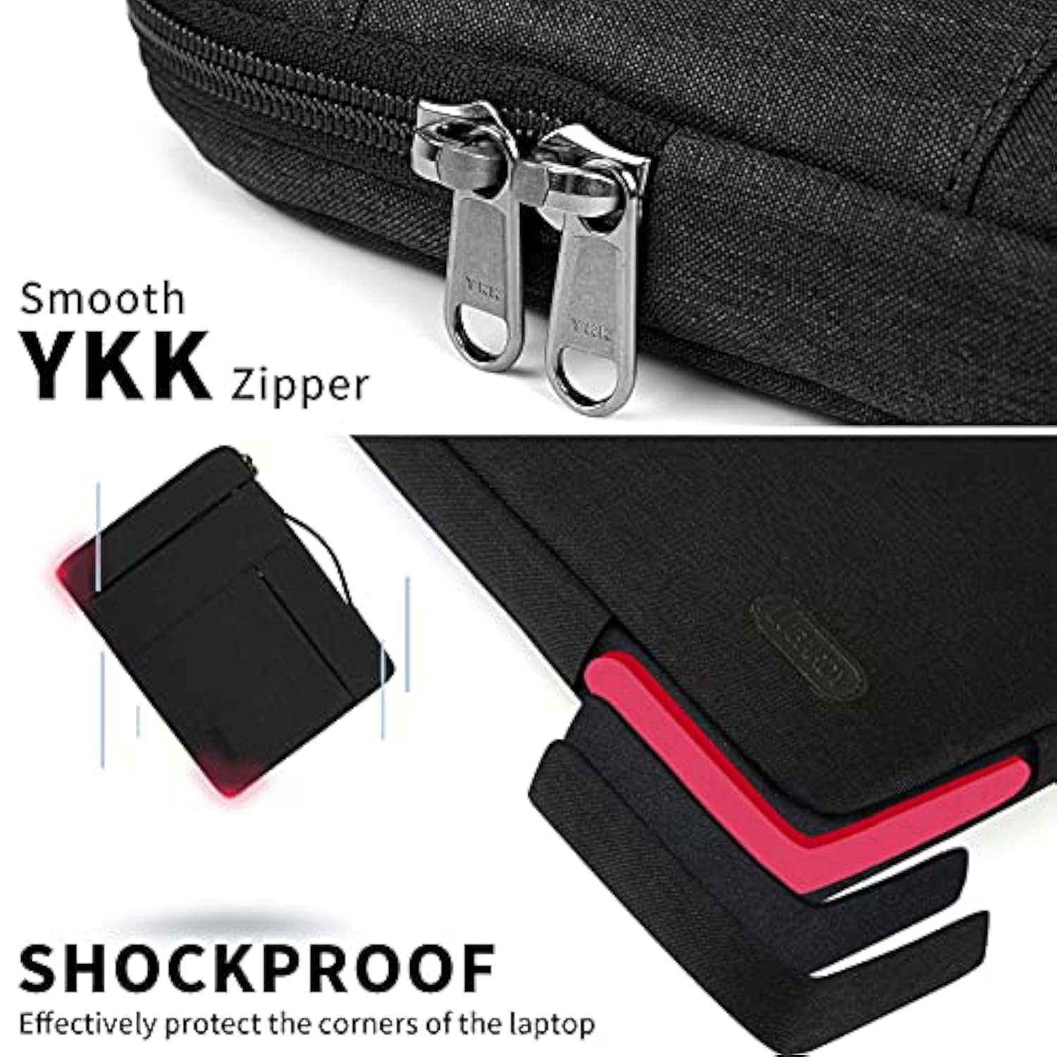 Laptop Sleeve Case 13.3-14 Inch Waterproof Durable Business Computer Carrying Bag Compatible With Macbook Air/Pro Hp/Thinkpad Notebook Protective Tablet Handle Laptop Bag Black