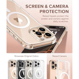 For Iphone 16 Pro Case, Compatible With Magsafe, Women Crystal Clear Cute Shockproof Hard Magnetic Phone Cover, [Not-Yellowing] With Screen Protector & Camera Lens Protector 6.3", Transparent