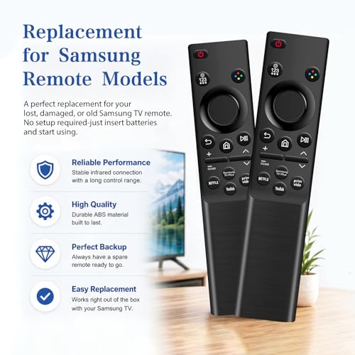 [2 Pack] Universal Replacement for  TV Remote Control, Compatible with All  Smart TV, QLED, 4K, 8K, Frame, Curved, LED, LCD HDTV