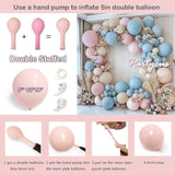 Double Stuffed Pink Balloon Garland Arch Kit Pastel Light Pink Balloons Different Sizes 18/12/5 Inch For Baby Shower Birthday Bridal Wedding Party Decoration