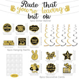 Pre-Strung Rude That You'Re Leaving But Ok Glitter Banner, Going Away Party We Will Miss You Decorations, Great For Goodbye Farewell Job Change Party