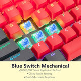 CHONCHOW Mechanical Gaming Keyboard and Mouse Combo, LED Backlit, Blue Switch, 87 Keys TKL, Hot Swappable Mechanical Keyboard, RGB Mouse 1200-4200 DPI for Ps4 Xbox PC Laptop Mac Windows