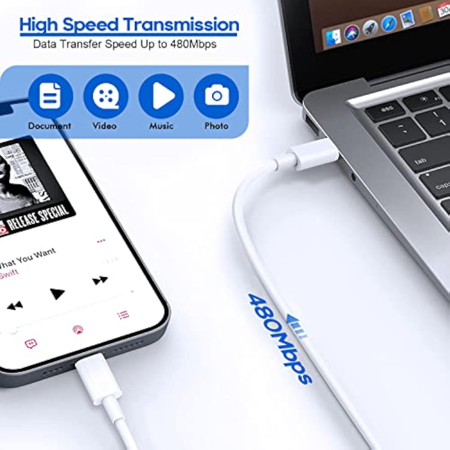 Fast Iphone Charger,2Pack[Apple Mfi Certified] Quick Fast Apple Charger 6Ft Long Usb C Lightning Cable Fast Charging Cord Usb Charger Block Adapter For Iphone 14 Plus/14 Promax/13 Mini 12/11/Xs/Ipad