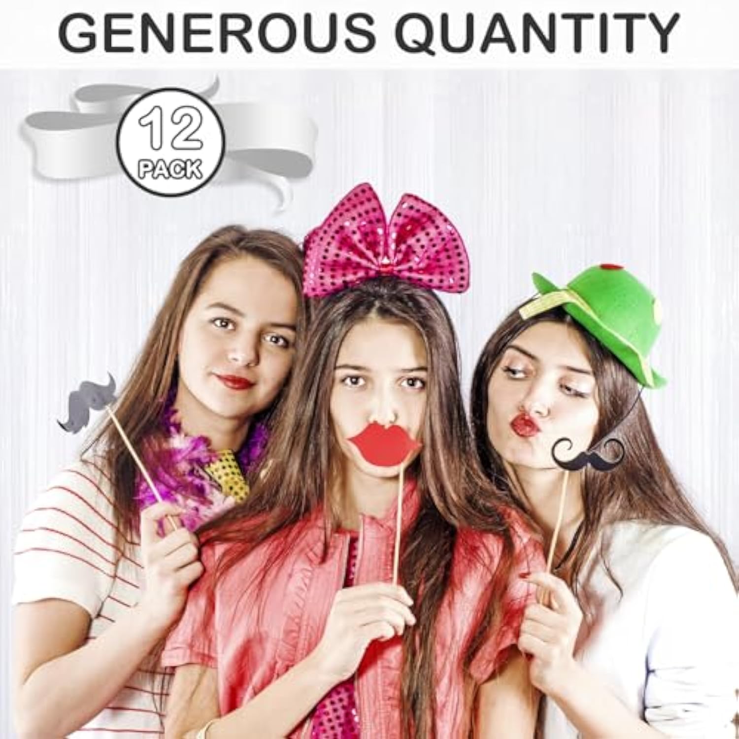 White Fringe Curtain Party Streamers, 12 Pack 3.3Ft X 8.2 Ft Foil Curtain Backdrop Tinsel Foil Fringe Curtains Photo Booth Backdrop Streamer For Birthday, Wedding, Baby Shower, Disco Party