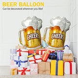 Beer Cup Balloons Set Of 2, Beer Mug Cheers Foil Balloons Fit For Summ