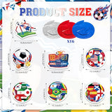 2026 American World Soccer Hanging Swirls Decorations, 2026 America Soccer Foil Streamers Goal Trophy American Flag Ceiling Decorations USA Soccer Tournament Cup Spiral Streamers Ornament, 16Pcs