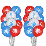 30 Pcs Nautical Balloons Nautical Birthday Decoration Balloons 12 Inches Anchors Wheel Balloon For Navigation Themed Birthday Baby Shower Party Supplies