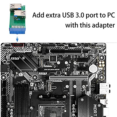 Dual Side USB 3.0 A Type Female to Motherboard 20Pin 19 Pin Box Header Slot Adapter PCBA with LED