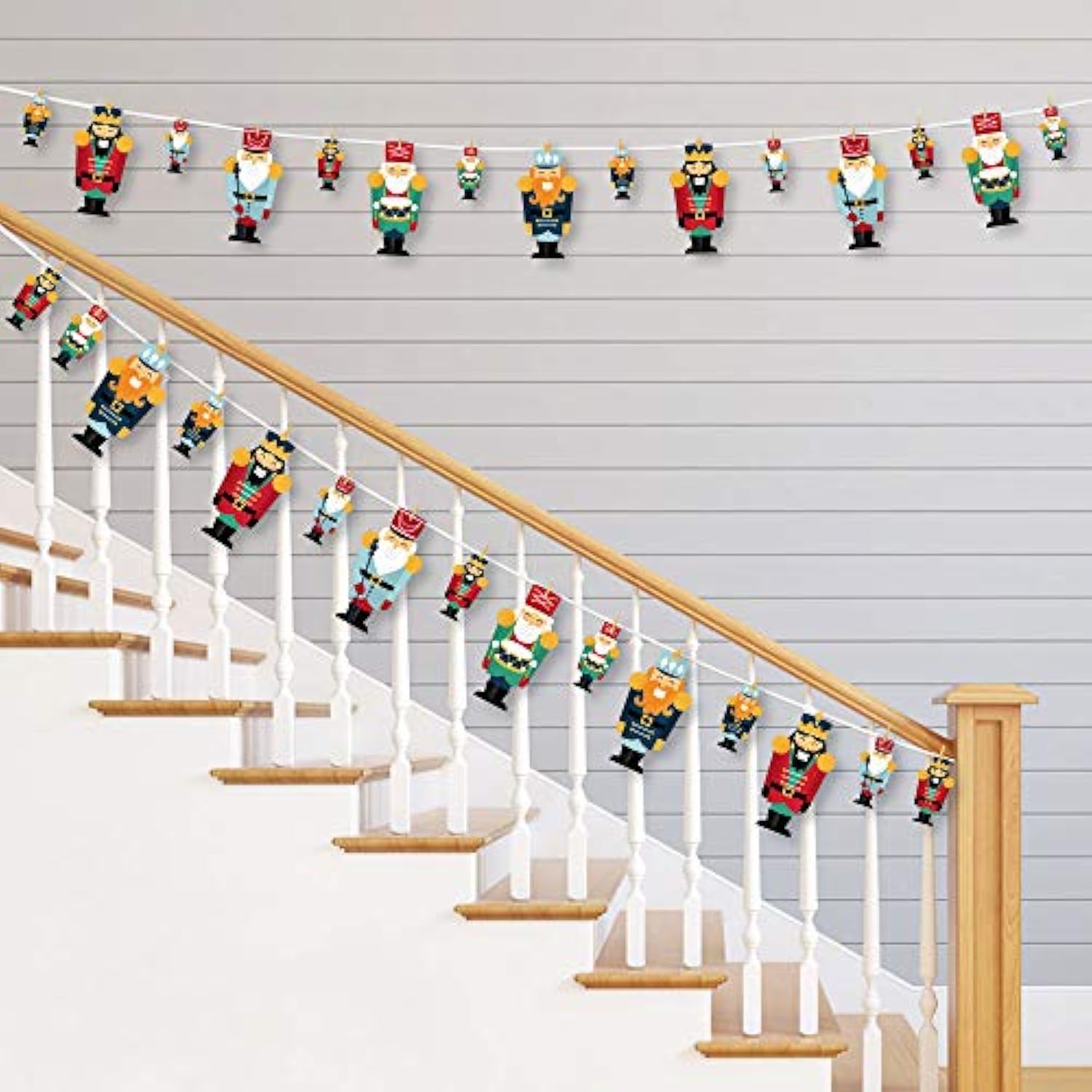 Christmas Nutcracker - Holiday Party Diy Decorations - Clothespin Garland Banner - 44 Pieces