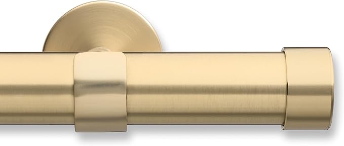 Premium 3 Foot Brushed Gold Curtain Rod with Designer Brackets