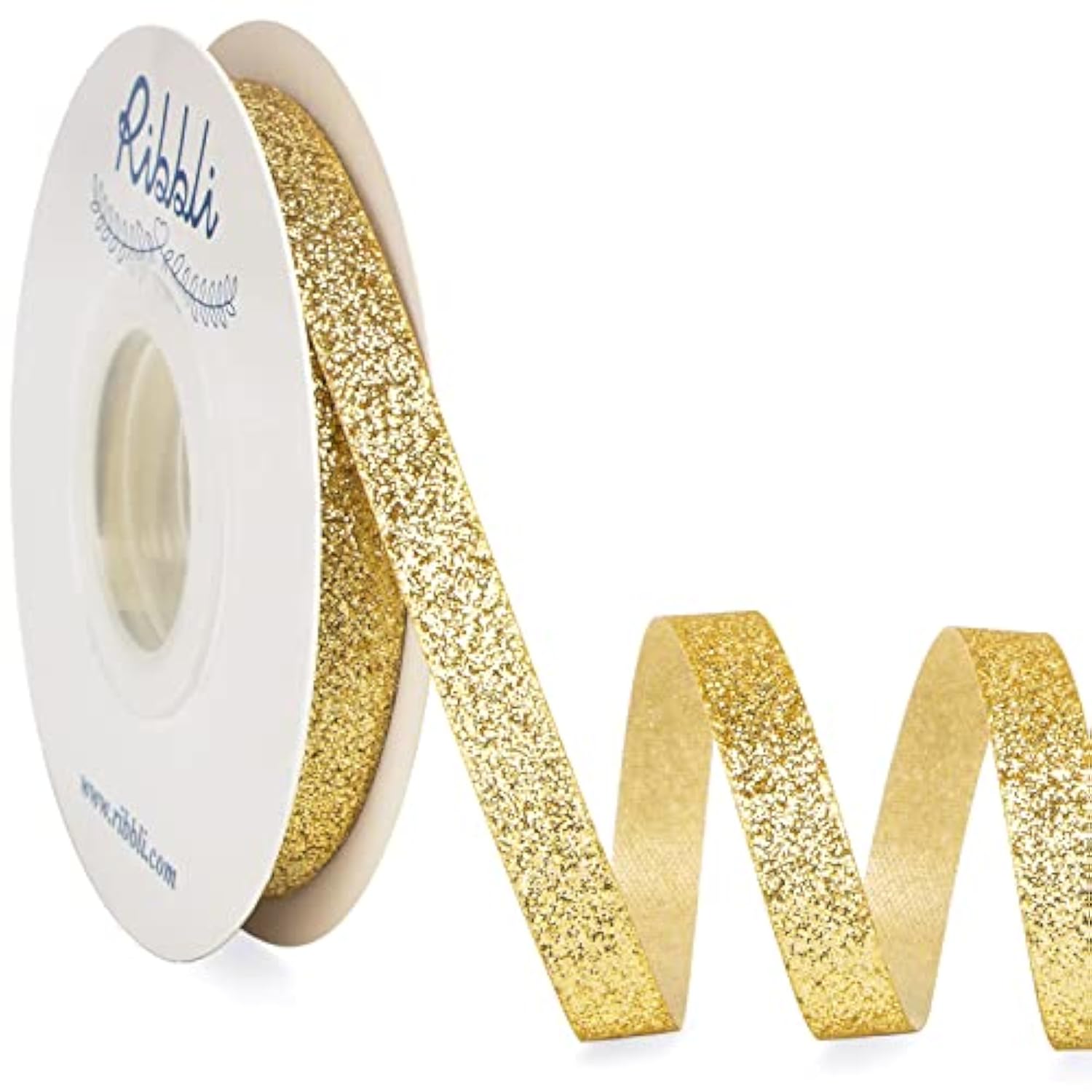 Gold Glitter Ribbon,Gift Wrapping Ribbon Gold Cut Edge Christmas Ribbo