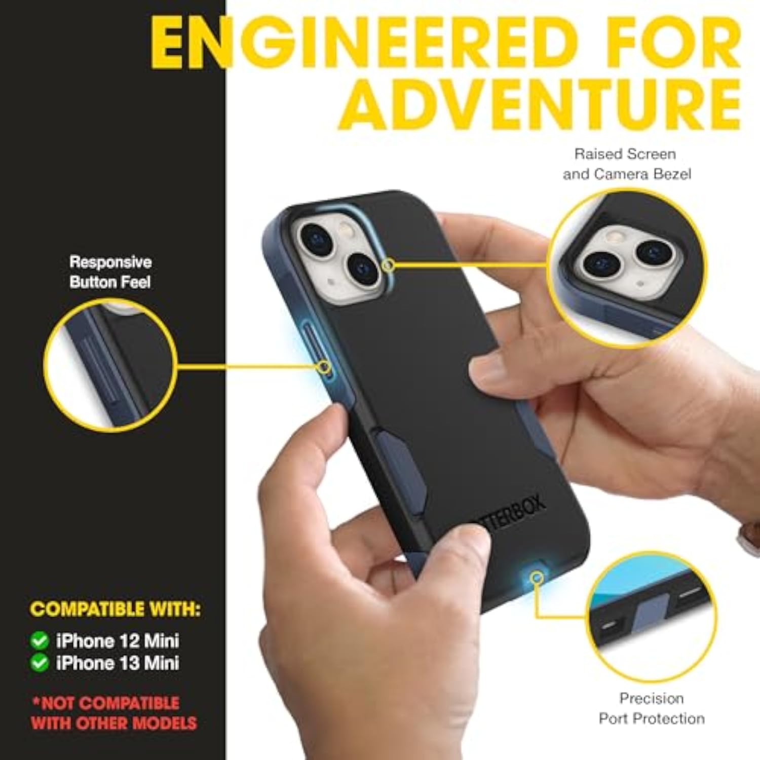 OtterBox Commuter Series Slim Case for iPhone 12 Mini and 13 Mini - Black