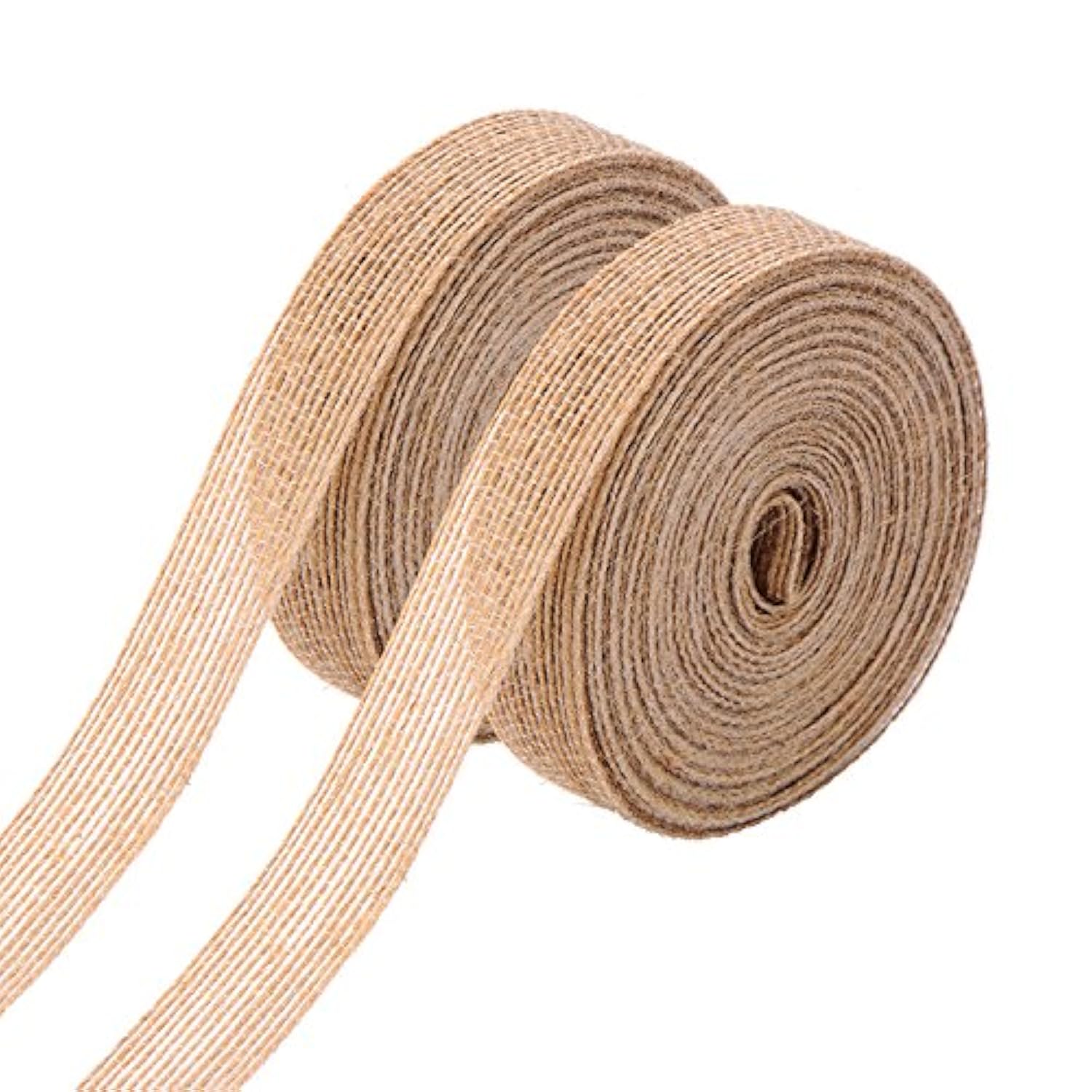 2 Rolls Natural Burlap Fabric Ribbon Wedding Events Diy Craft Ribbon B