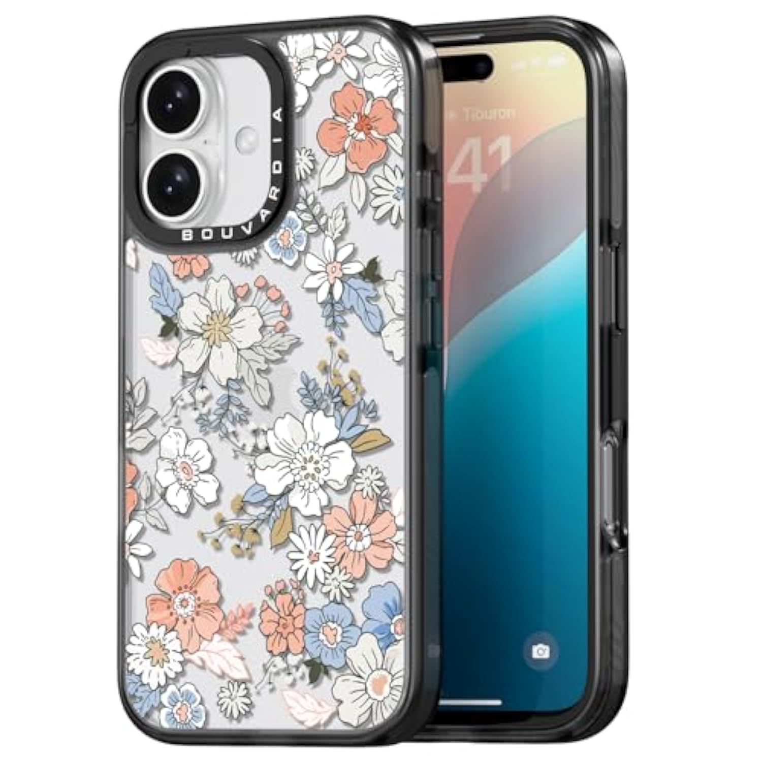 For Iphone 16 Case, Shockproof Protective Phone Case & Lovely Flower Floral Design, Aesthetic Cute Girly Cover From Extraordinary Designer For Women And Girl